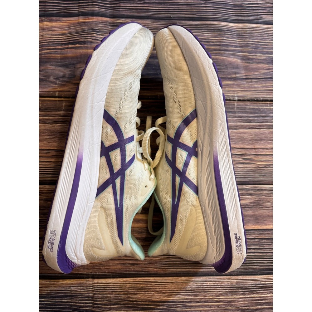 ASICS GT-2000 12 Running Shoes Womens Size 9.5 Cream Violet 1012B616 Lace Up - Picture 9 of 15